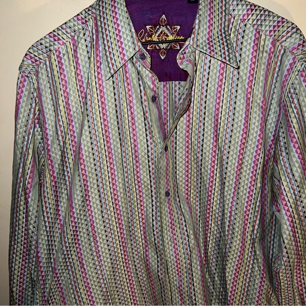 Robert Graham Diamond Pattern Button Down Flip Cu… - image 5